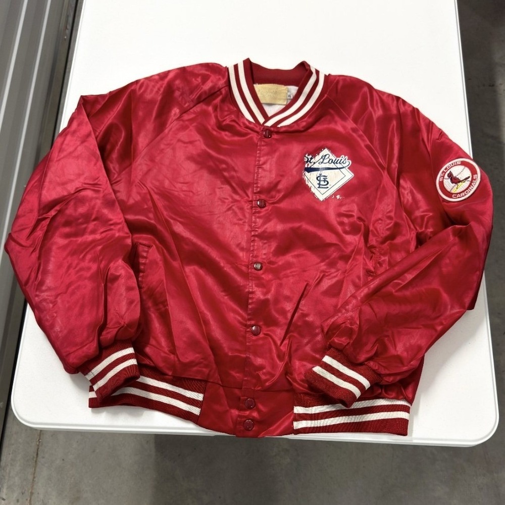 Vintage‎ St Louis Cardinals Satin chalk line Varsity Jacket MLB Bomber Mens XL